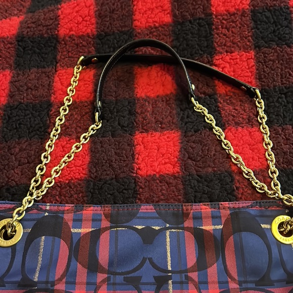 Coach Poppy Plaid Handbag - Picture 4 of 8